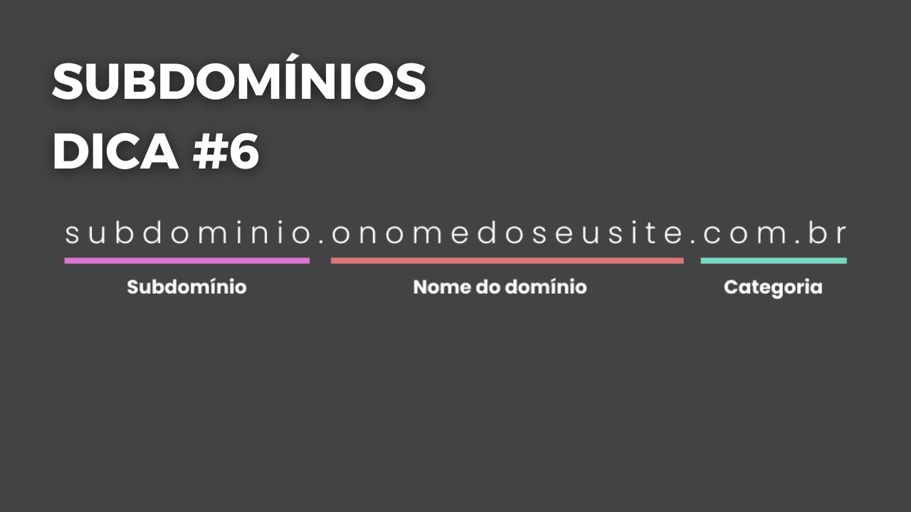 Use subdomínios para maximizar seu projeto